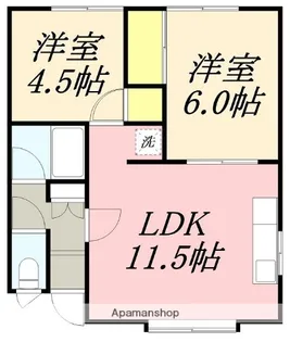 西花アパート【102号室】の間取り