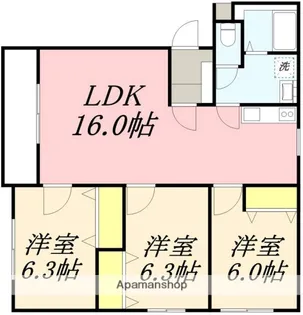 ルミエール中島【301号室】の間取り