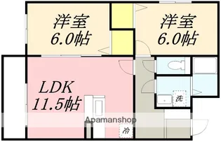 ヴォール中島【105号室】の間取り