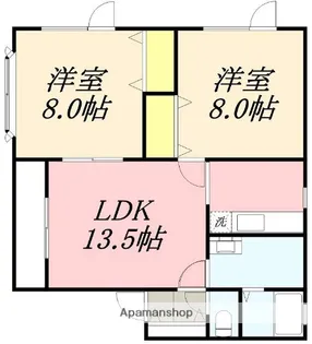 ロイヤルシティ中道【101号室】の間取り