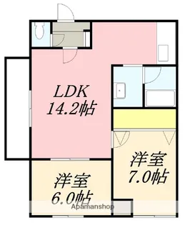 ハーベストⅡ【303号室】の間取り