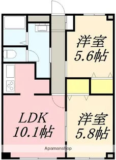 ピュアパレス中道(ピュアパレスナカミチ)【201号室】の間取り