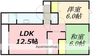 トータス西桔梗C棟【203号室】の間取り