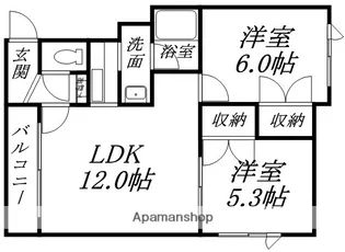 めぞん参番館【102号室】の間取り