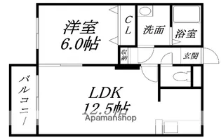 コンフォートパレス花園【202号室】の間取り