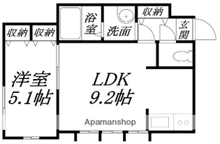 BARRY花園(バリーハナゾノ)【201号室】の間取り