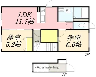 ブレッシングベル【201号室】の間取り
