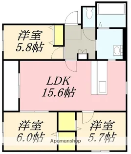 BRUIN.K(ブルーインケー)【2階】の間取り