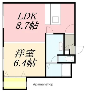 ノースコート深堀Ⅱ【406号室】の間取り