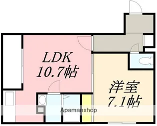 BRILLER五稜郭(ブリエ五稜郭)【206号室】の間取り