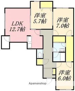 リアライズ松陰Ⅰ【301号室】の間取り
