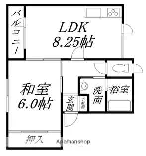 シティハウス89【2-D号室】の間取り