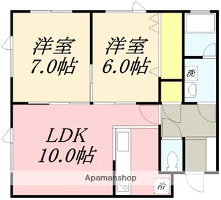 CASA港町【105号室】の間取り