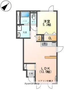 アンジュール【1階】の間取り