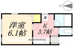 ライズコート【201号室】の間取り