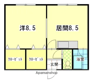 ハイライズ高丘【206号室】の間取り