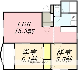 カサ・ローゼ【401号室】の間取り