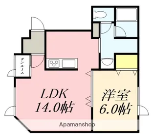ハイツブルーウィローⅠ【201号室】の間取り