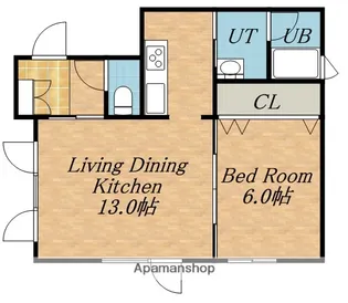 G.L4時任(ジーエルフォートキトウ)【102号室】の間取り