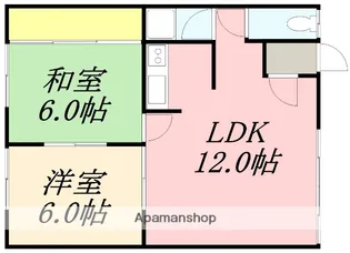 ハイツ花咲山【202号室】の間取り
