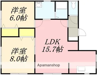 メッセ富岡【2階号室】の間取り