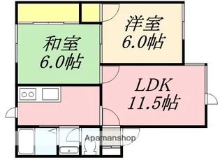 カーサ湯の浜Ⅰ【202号室】の間取り