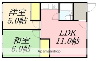 コーポはまなす【202号室】の間取り