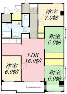グロリアハイツ若松【401号室】の間取り