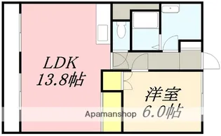 ロイヤルシティ参番館若松町(サンバンカンワカマツチョウ)【602号室】の間取り