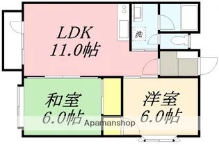 グリーンハイツ山の手【202号室】の間取り