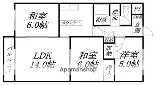 ピアコート神山【402号室】の間取り