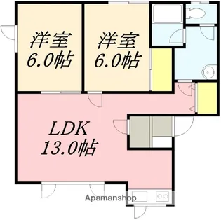 プリムローズ美原台A棟【201号室】の間取り