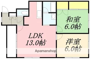 ウッドハウス追分【202号室】の間取り