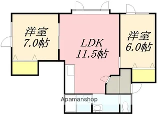 PLEASE FIFTIY(プリーズフィフティ)【202号室】の間取り