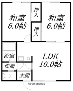 コーポオトC【1階 B号室】の間取り