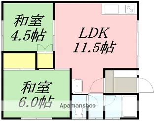 ベルディM【2階左号室】の間取り