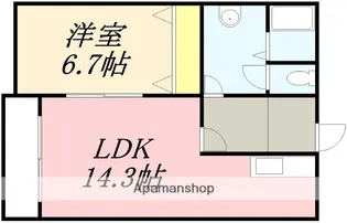 アップルパレス【102号室】の間取り