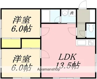 コーポサンフラワー【3号室】の間取り