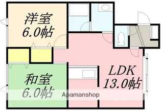 コーポ潤【201号室】の間取り