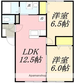 ウィルモアライフ【105号室】の間取り