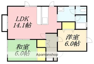 モンシャトーNANAEHAMA【202号室】の間取り