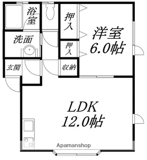 サンルーカス共栄Ⅱ【102号室】の間取り