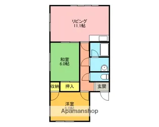 ユピテル参番館【102号室】の間取り