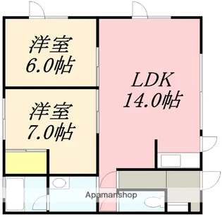ホリミハイツ【1C号室】の間取り
