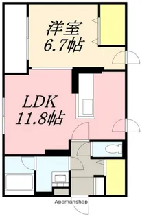 シュクル七重浜【102号室】の間取り