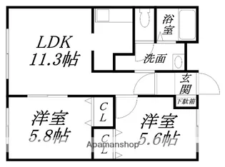 N HAPPINESS 七重浜【202号室】の間取り