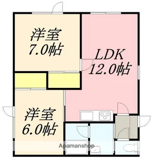 パステルビーチ東浜【201号室】の間取り