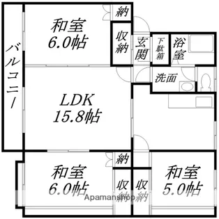 コーポワカサ【203号室】の間取り