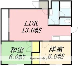 パンシオン美原【102号室】の間取り
