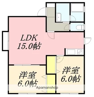 カエデアパートメント【102号室】の間取り